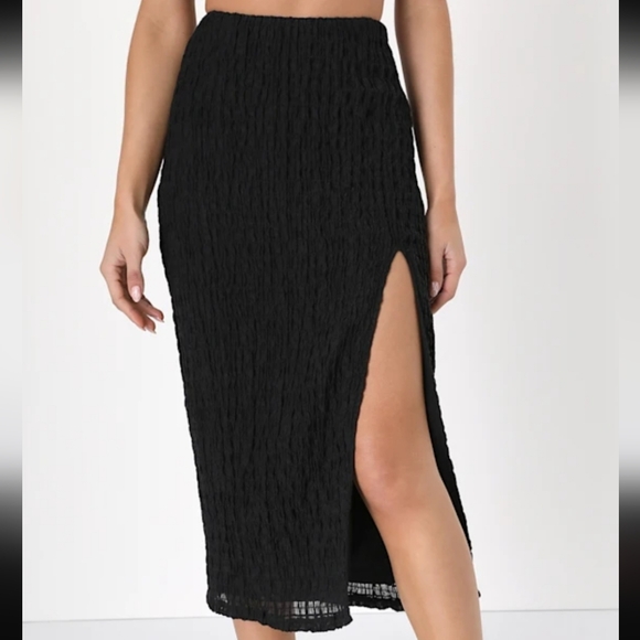Lulus Black Midi Skirt - Picture 2 of 7